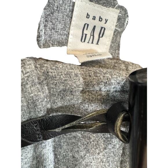 Baby Gap Toddler Coat Gray Wool Blend Hooded Toggle Jacket Plaid Lining 4T - Picture 9 of 15